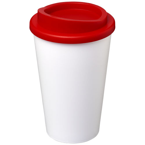 Gobelet publicitaire isolant 350ml Americano® Blanc / Rouge